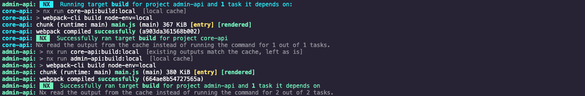 nx serve - 애플리케이션 병렬 실행 예시 1